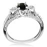 Hansa 1 1/2 Carat Black Diamond Engagement Ring in 14k White Gold Image-3