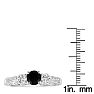Hansa 1 1/2 Carat Black Diamond Engagement Ring in 14k White Gold Image-4