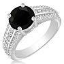Hansa 1ct Black Diamond Engagement Ring in 14k White Gold Image-2