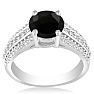 Hansa 1ct Black Diamond Engagement Ring in 14k White Gold Image-3