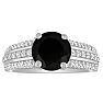 Hansa 1 1/3 Carat Black Diamond Engagement Ring in 14k White Gold Image-1