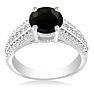 Hansa 1 1/3 Carat Black Diamond Engagement Ring in 14k White Gold Image-3