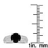 Hansa 1 1/3 Carat Black Diamond Engagement Ring in 14k White Gold Image-4