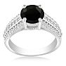 Hansa 2 1/2ct Black Diamond Engagement Ring in 14k White Gold
 Image-3