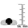 Hansa 2 1/2ct Black Diamond Engagement Ring in 14k White Gold
 Image-4