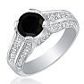 Hansa 1ct Black Diamond Engagement Ring in 14k White Gold
 Image-2