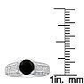 Hansa 1 1/3ct Black Diamond Engagement Ring in 14k White Gold
 Image-4