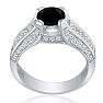 Hansa 1 3/4ct Black Diamond Round Engagement Ring in 18k White Gold, H-I, I2-I3 , Available Ring Sizes 4-9.5 Image-3