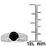 Hansa 1 3/4ct Black Diamond Round Engagement Ring in 18k White Gold, H-I, I2-I3 , Available Ring Sizes 4-9.5 Image-4