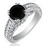 Hansa 2 2/3 Carat Black Diamond Engagement Ring in 14k White Gold Image-2