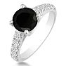 Hansa 2 Carat Black Diamond Engagement Ring in 14k White Gold Image-2