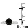 Hansa 2 Carat Black Diamond Engagement Ring in 14k White Gold Image-4
