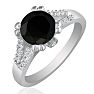 Hansa 2/3 Carat Black Diamond Engagement Ring in 14k White Gold Image-2