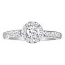 1 3/4 Carat Round Diamond Halo Engagement Ring in 14k White Gold Image-1