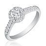 1 3/4 Carat Round Diamond Halo Engagement Ring in 14k White Gold Image-2