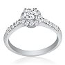 1 3/4 Carat Round Diamond Halo Engagement Ring in 14k White Gold Image-3
