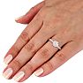 1 3/4 Carat Round Diamond Halo Engagement Ring in 14k White Gold Image-5