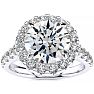 2 3/4 Carat Round Diamond Halo Engagement Ring in 14k White Gold Image-1