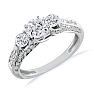 Hansa 1 1/2ct Diamond Round Engagement Ring in 14k White Gold, H-I, SI2-I1, Available Ring Sizes 4-9.5 Image-2
