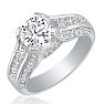 3.66 Carat Round Diamond Engagement Ring in 14k White Gold Image-2