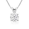3/4ct 14k White Gold Diamond Pendant On Gold Box Chain Image-1