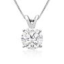 1ct Diamond Solitaire Pendant in 14k White Gold 
 Image-1