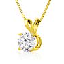 1.50ct 14k Yellow Gold Diamond Pendant, 2 Stars Image-2