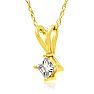 1/5ct 14k Yellow Gold Princess Diamond Pendant Image-2