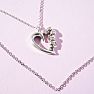 Floral Diamond Double Swirl Pendant in Sterling Silver Image-6