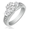 1.65ct Diamond Engagement Ring In 14K White Gold, 1ct Center Stone Image-2