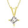 1/3ct 14k Yellow Gold Princess Diamond Pendant Image-1