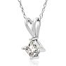 1/3ct 14k White Gold Princess Diamond Pendant Image-2
