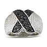 1/2ct Black Diamond Ropework Right Hand Ring in Sterling Silver Image-1