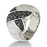1/2ct Black Diamond Ropework Right Hand Ring in Sterling Silver Image-2