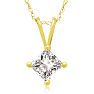 1/2ct 14k Yellow Gold Princess Diamond Pendant Image-1