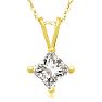 2/3ct 14k Yellow Gold Princess Diamond Pendant Image-1