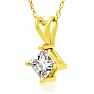 2/3ct 14k Yellow Gold Princess Diamond Pendant Image-2