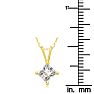 2/3ct 14k Yellow Gold Princess Diamond Pendant Image-4
