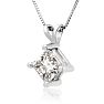 .85ct 14k White Gold Princess Diamond Pendant Image-2