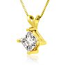 .85ct 14k Yellow Gold Princess Diamond Pendant Image-2