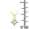 .85ct 14k Yellow Gold Princess Diamond Pendant Image-4