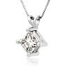 1.00ct 14k White Gold Princess Diamond Pendant Image-2