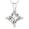 1.50ct 14k White Gold Princess Diamond Pendant Image-1