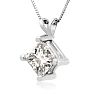 1.50ct 14k White Gold Princess Diamond Pendant Image-2