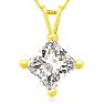1.50ct 14k Yellow Gold Princess Diamond Pendant Image-1