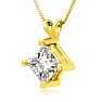 1.50ct 14k Yellow Gold Princess Diamond Pendant Image-2