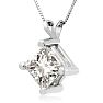 2.00ct 14k White Gold Princess Diamond Pendant Image-2