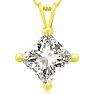 2.00ct 14k Yellow Gold Princess Diamond Pendant Image-1