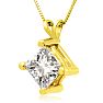 2.00ct 14k Yellow Gold Princess Diamond Pendant Image-2