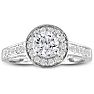 1ct Micropave Diamond Engagement Ring in 14k White Gold Image-1